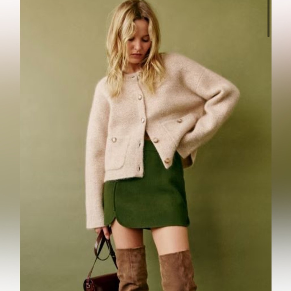 Sezane Teo Jacket Mottled Beige - Size XS, Very EUC